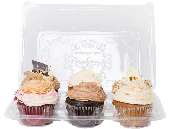 Compartmental Clamshell for cupcakes